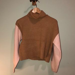 Crop top color block sweater